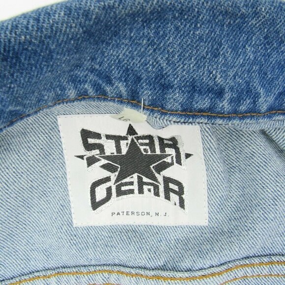 Vintage 1994 Woodstock Denim Jacket Star Gear Jean Size Large Blue Concert Patch - Picture 5 of 9